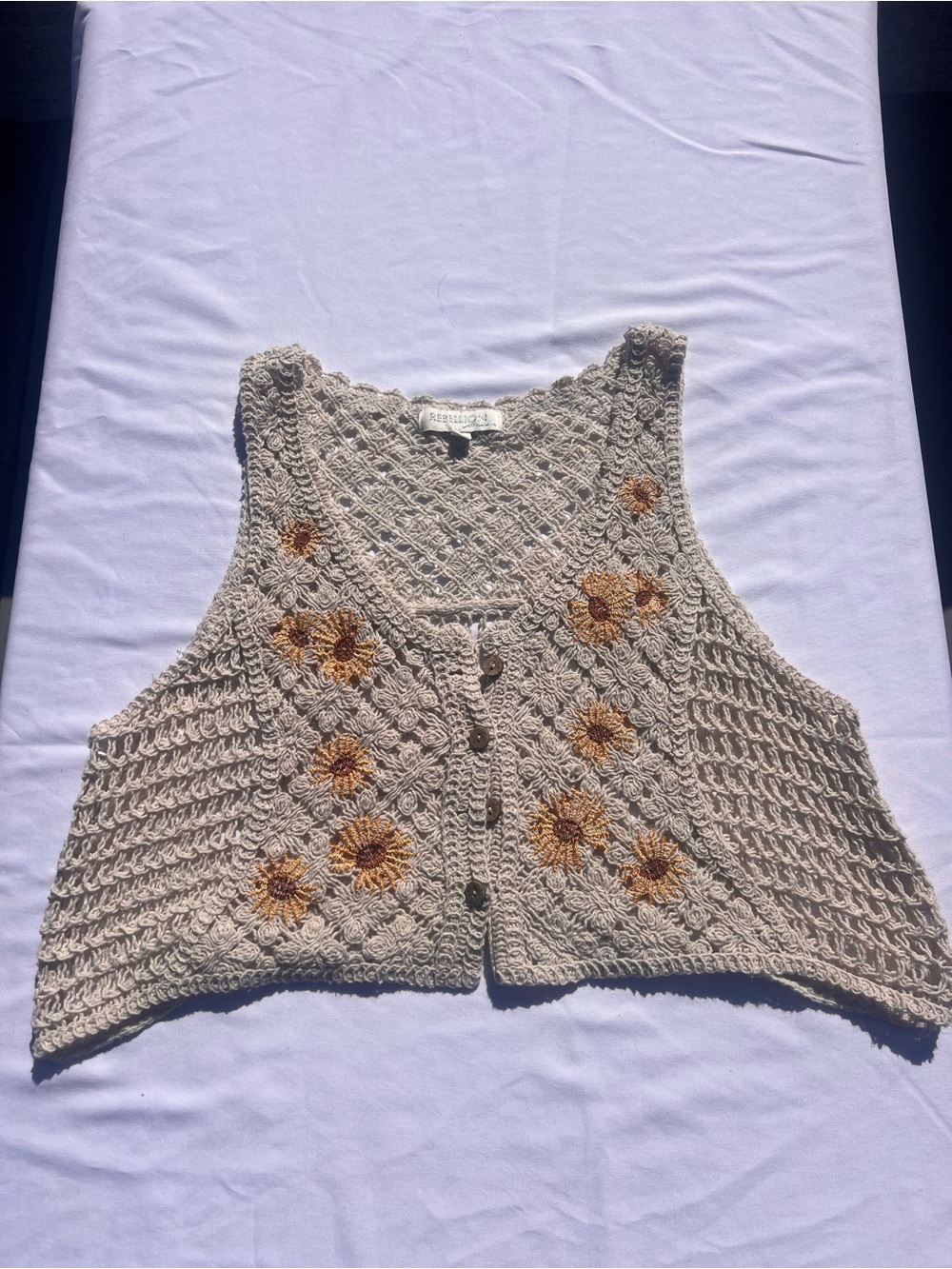 Crochet Flower Vest